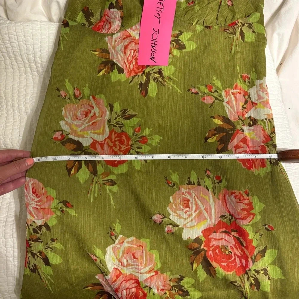 Betsey Johnson Bouquet Bounty Floral Green Dress NWT - Picture 8 of 8